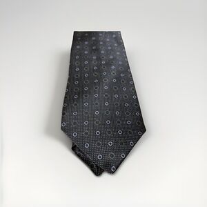 Men's Burma Bibas Neck Tie Made In Italy Silk Slate Black‎
